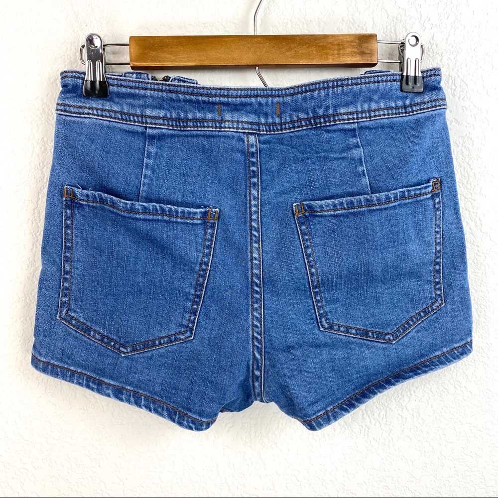 Free People Be Mine Zipper Shorts Denim Size 27 - Picture 2 of 6
